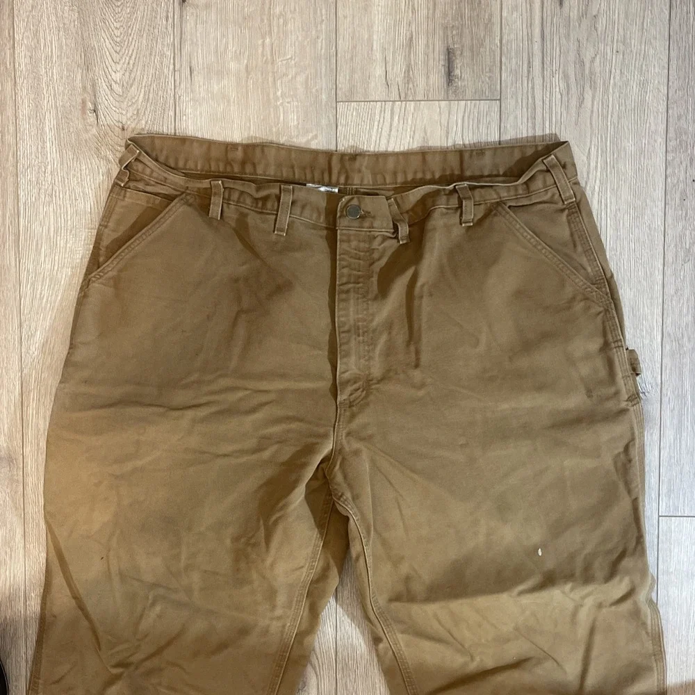 Carhartt  B11 Dungaree Fit Carpenter Canvas Pants Mens 44x32 Brown Distressed